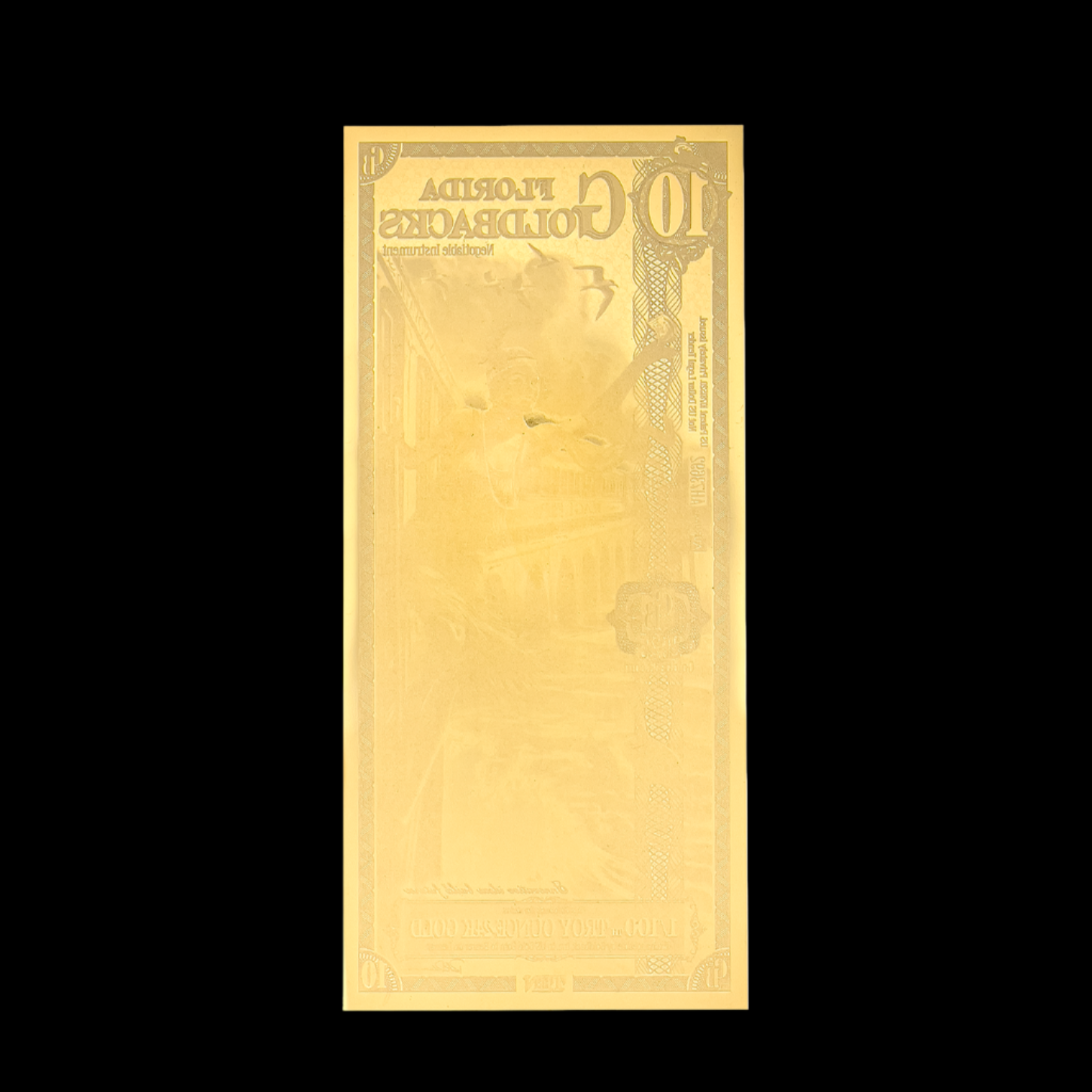 2025 10 dollar Florida Goldback backside