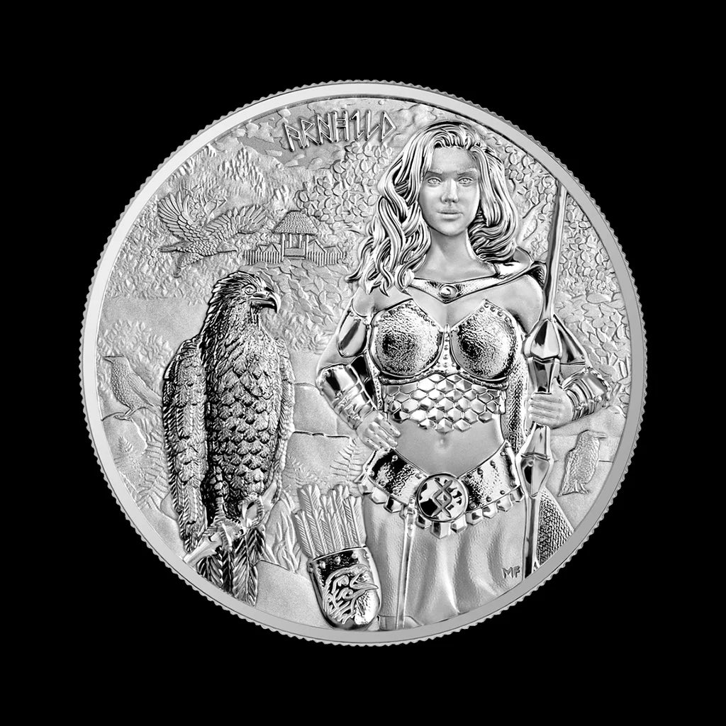 2025 Valkyries: Arnhild 1 oz Silver Coin  Germania Mint BU Frontside