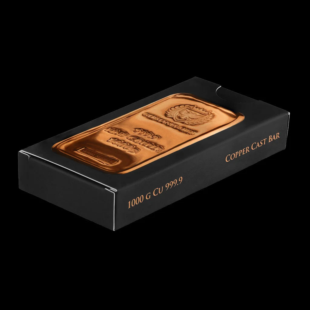 Germania Mint Copper Cast Bar 1000gr in box
