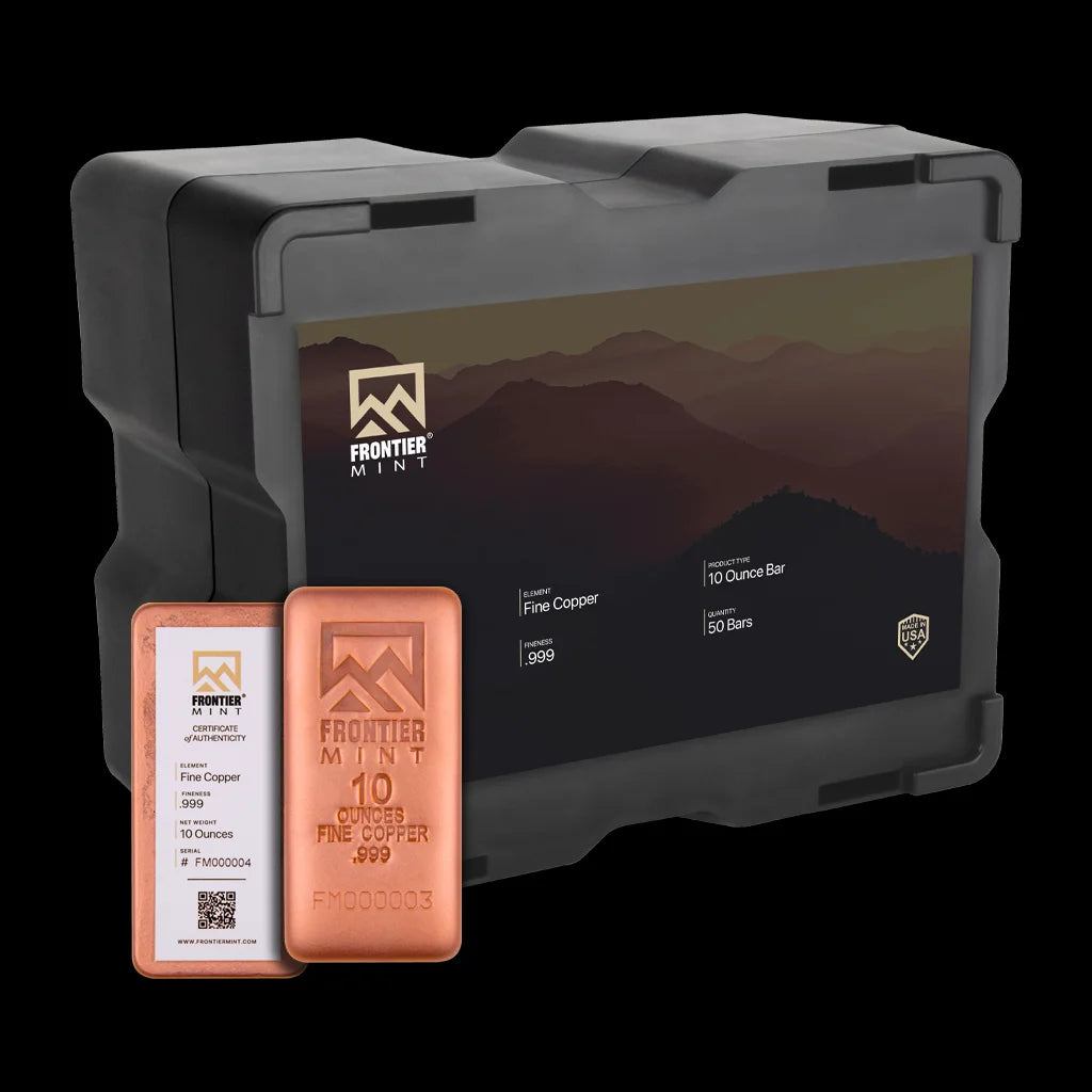 10 oz Copper Bar Frontier Mint Monster Box (500 oz)