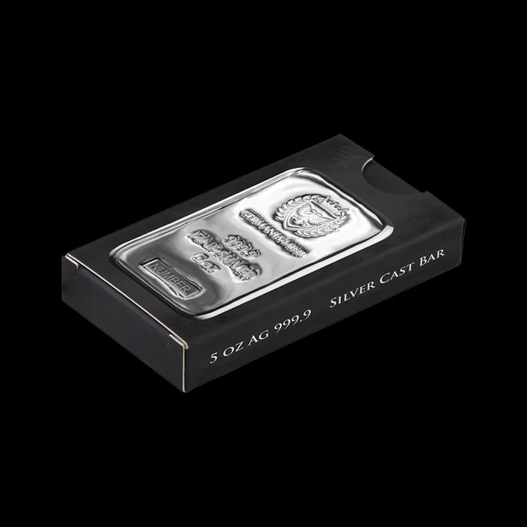 5oz Germania Mint silver cast bar