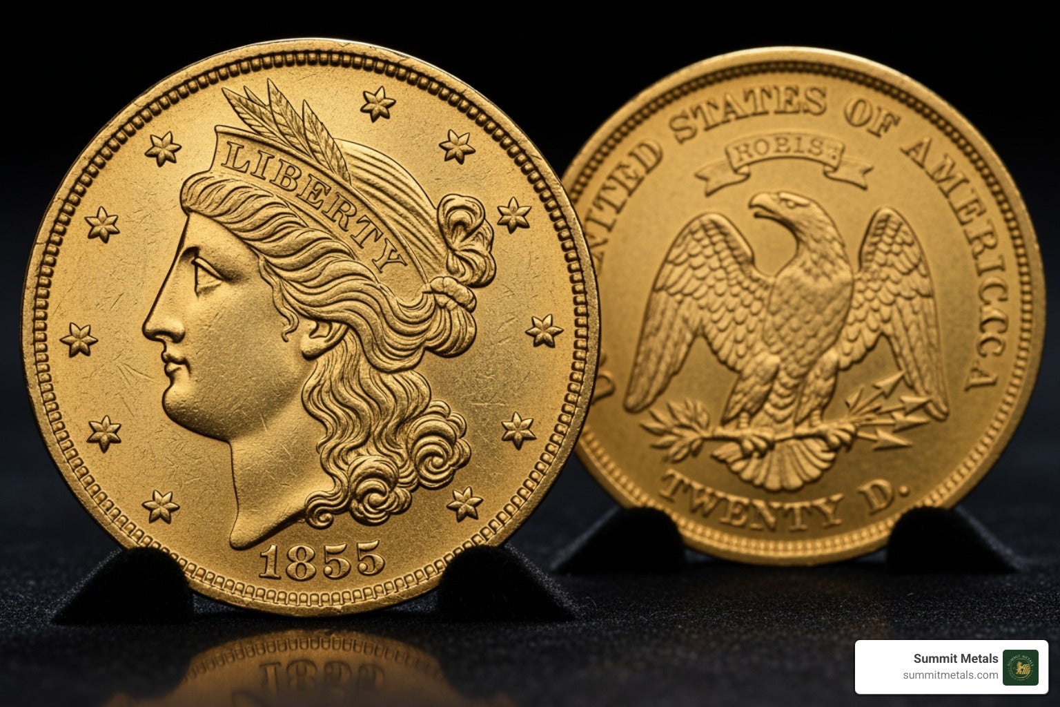 Blake & Co Assayers $20 Gold 1855 Value: 3 Secrets – Summit Metals