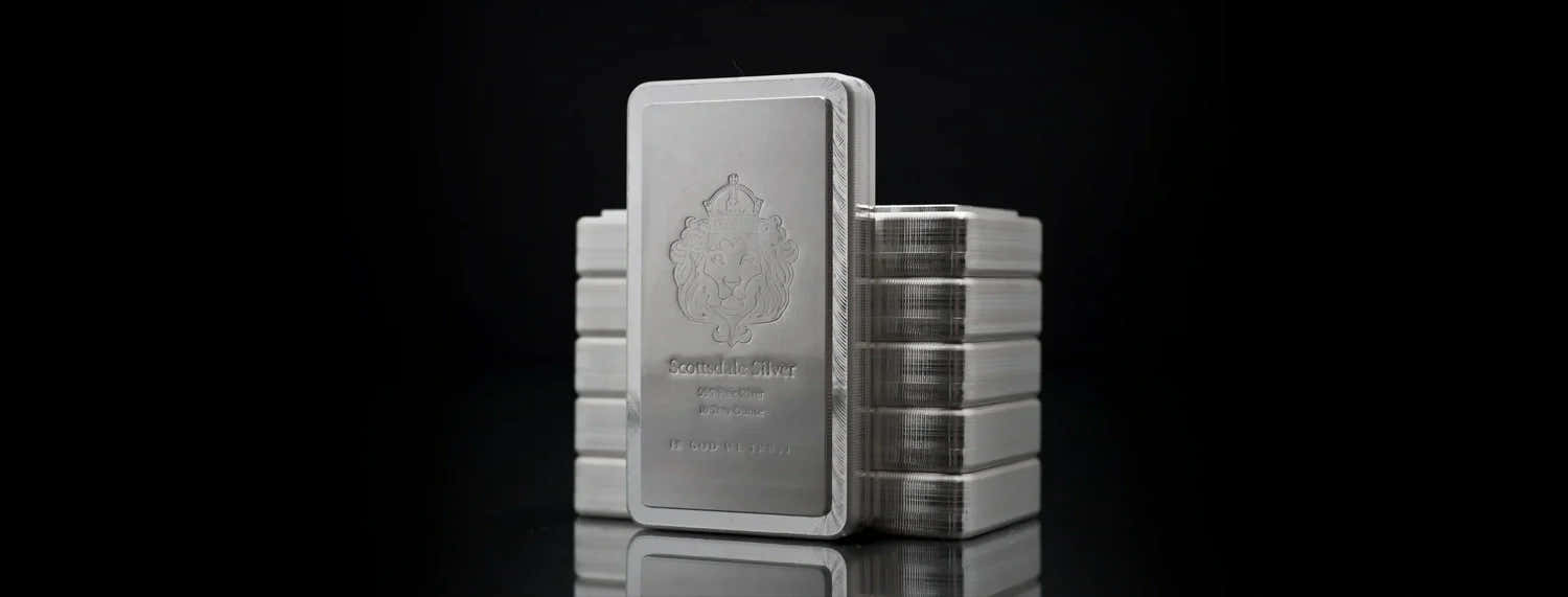 10 oz Silver Bars Scottsdale Mint Stackers