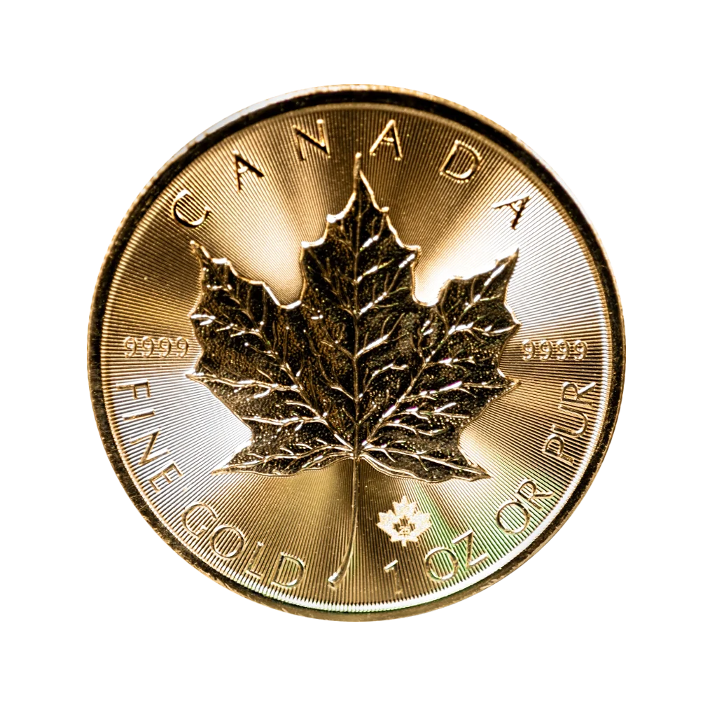 Gold maple leaf coin