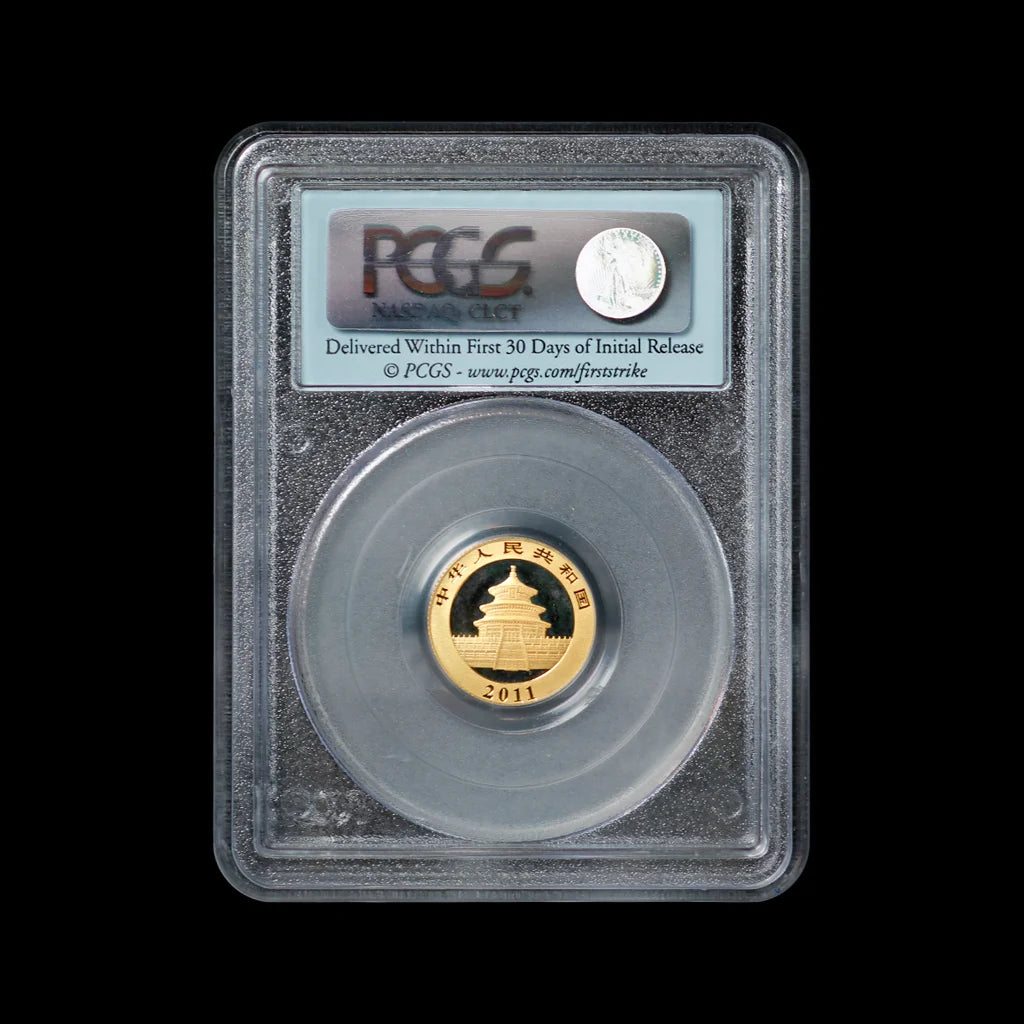 Chinese gold panda coin in slab
