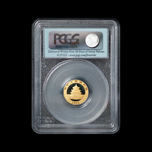 Chinese gold panda coin in slab