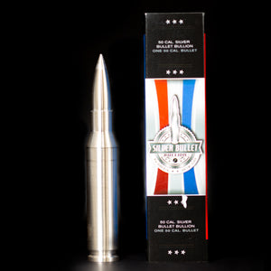 10 oz Silver .50 Caliber Bullet Replica