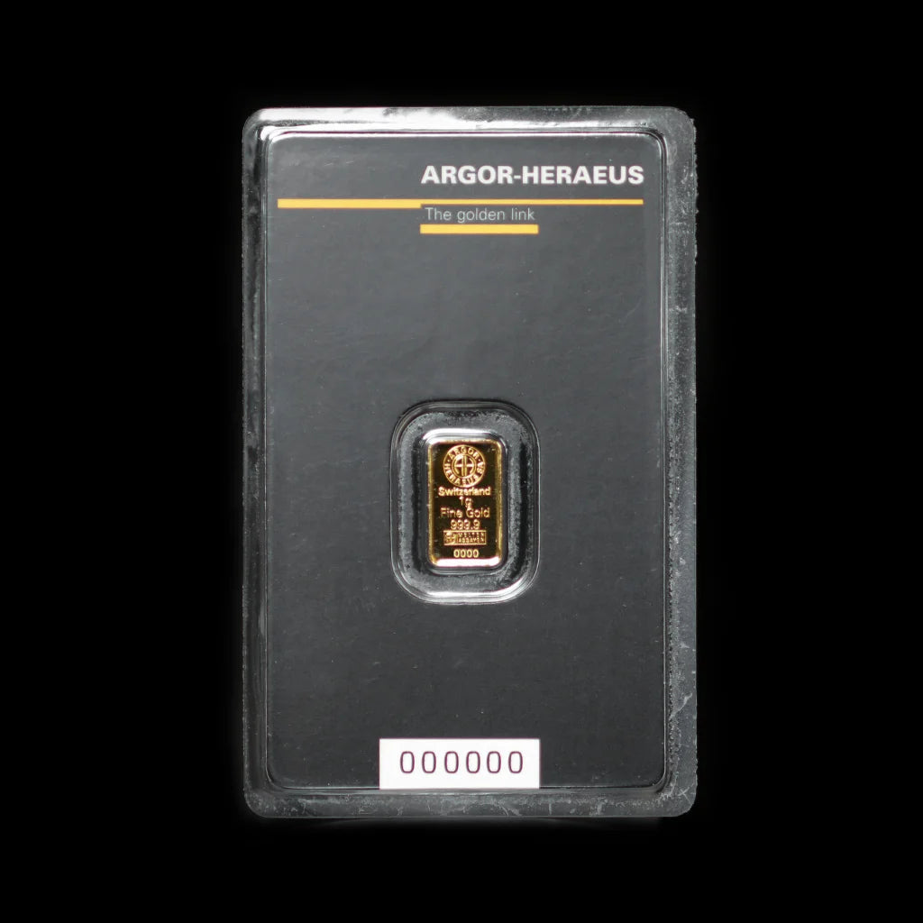 1 Gram Argor-Heraeus Gold Bar in Assay