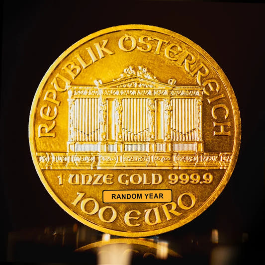 1oz Gold Philharmonic coin random year 