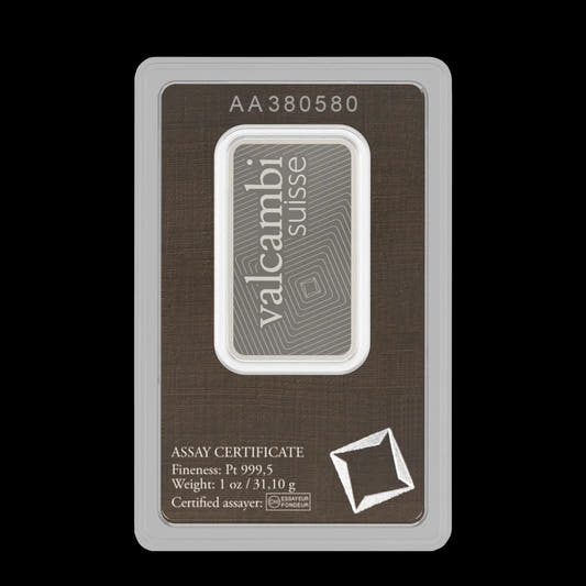1 oz Platinum Bar Valcambi