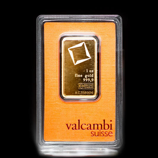 1 oz Gold Bar from valcambi suisse in assay