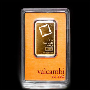 1 oz Gold Bar from valcambi suisse in assay