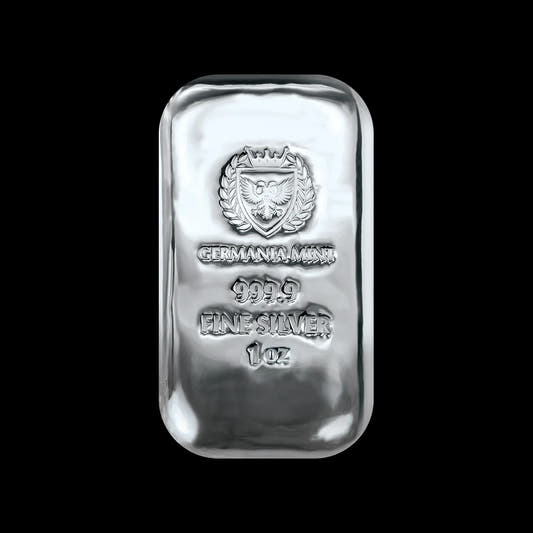 Germania Mint Silver 1oz cast bar Frontside