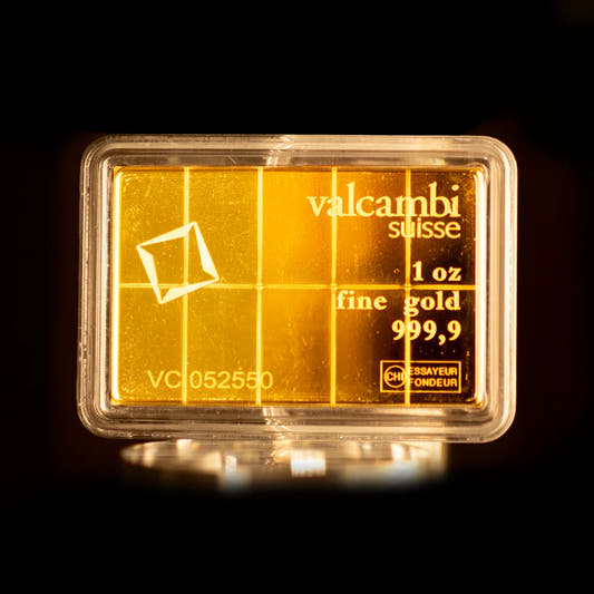 1 oz Gold Bar Valcambi combibar