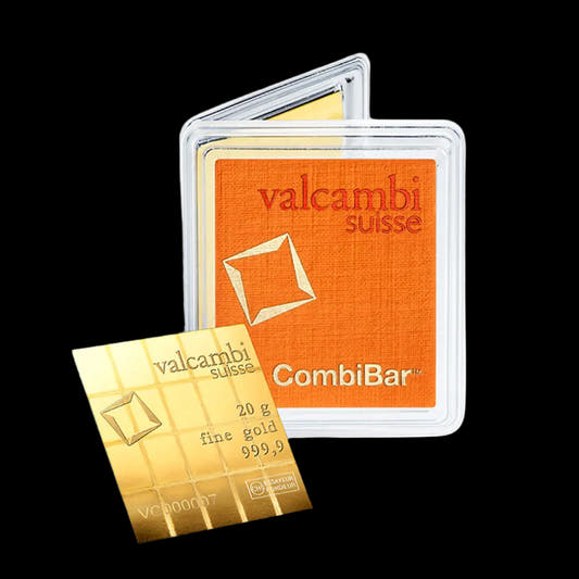 20 Gram Gold Bar combibar from valcambi