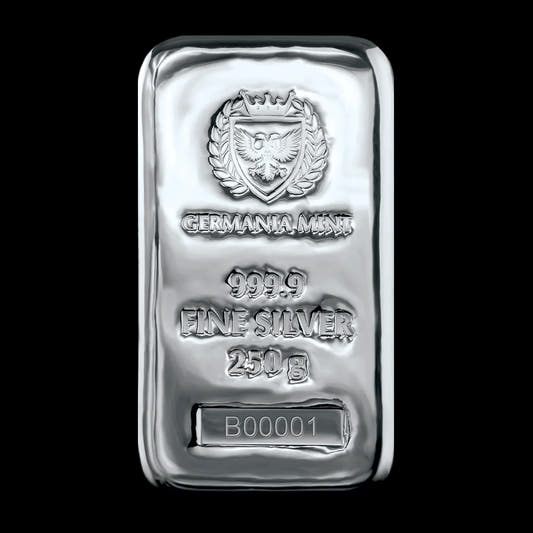 200 Gram Silver Cast Bar Germania Mint