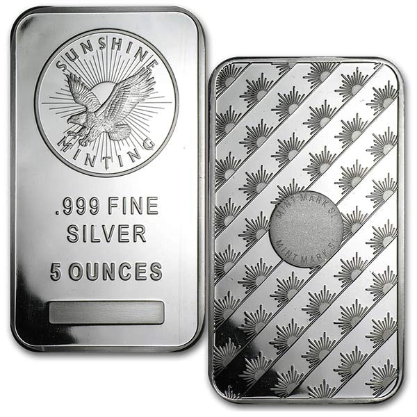 5 oz Sunshine Silver Bar