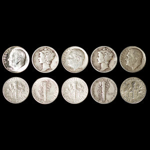 Junk Silver Dimes Roosevelt Mercury