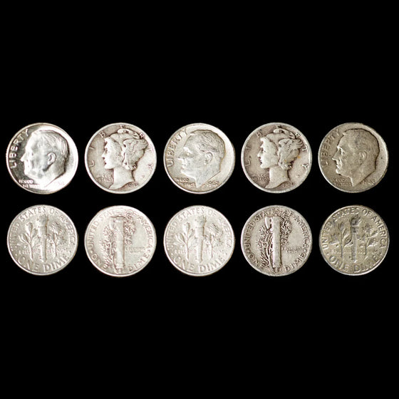 Junk Silver Dimes Roosevelt Mercury