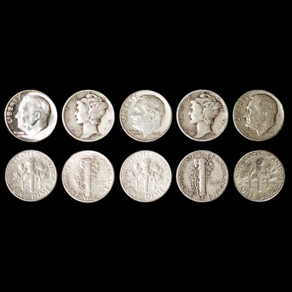 90% Silver Mercury & Roosevelt Dimes – $1 Face Value | Summit