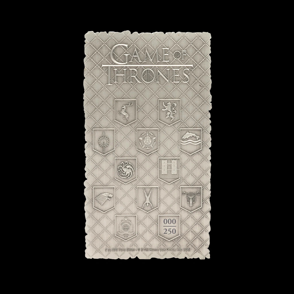 Game of Thrones Map of Westeros 5 oz Silver Collectible Coin Agoro 2026