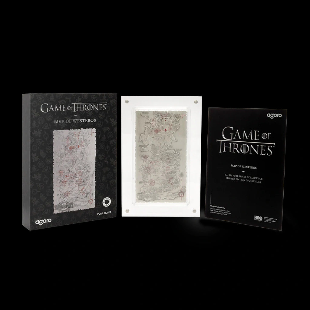 Game of Thrones Map of Westeros 5 oz Silver Collectible Coin Agoro 2026