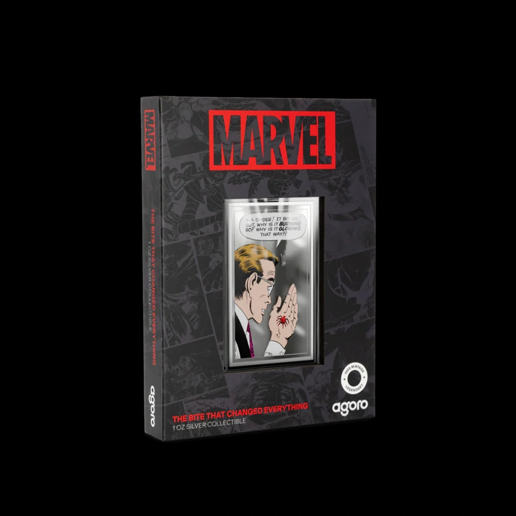Marvel Spider-man Iconic Moments Spider Bite 1 oz Silver Collectible Coin Agoro