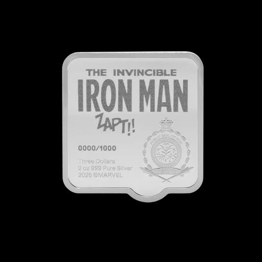 Iron Man ZAPT High Relief 2 oz Silver Coin Collectible