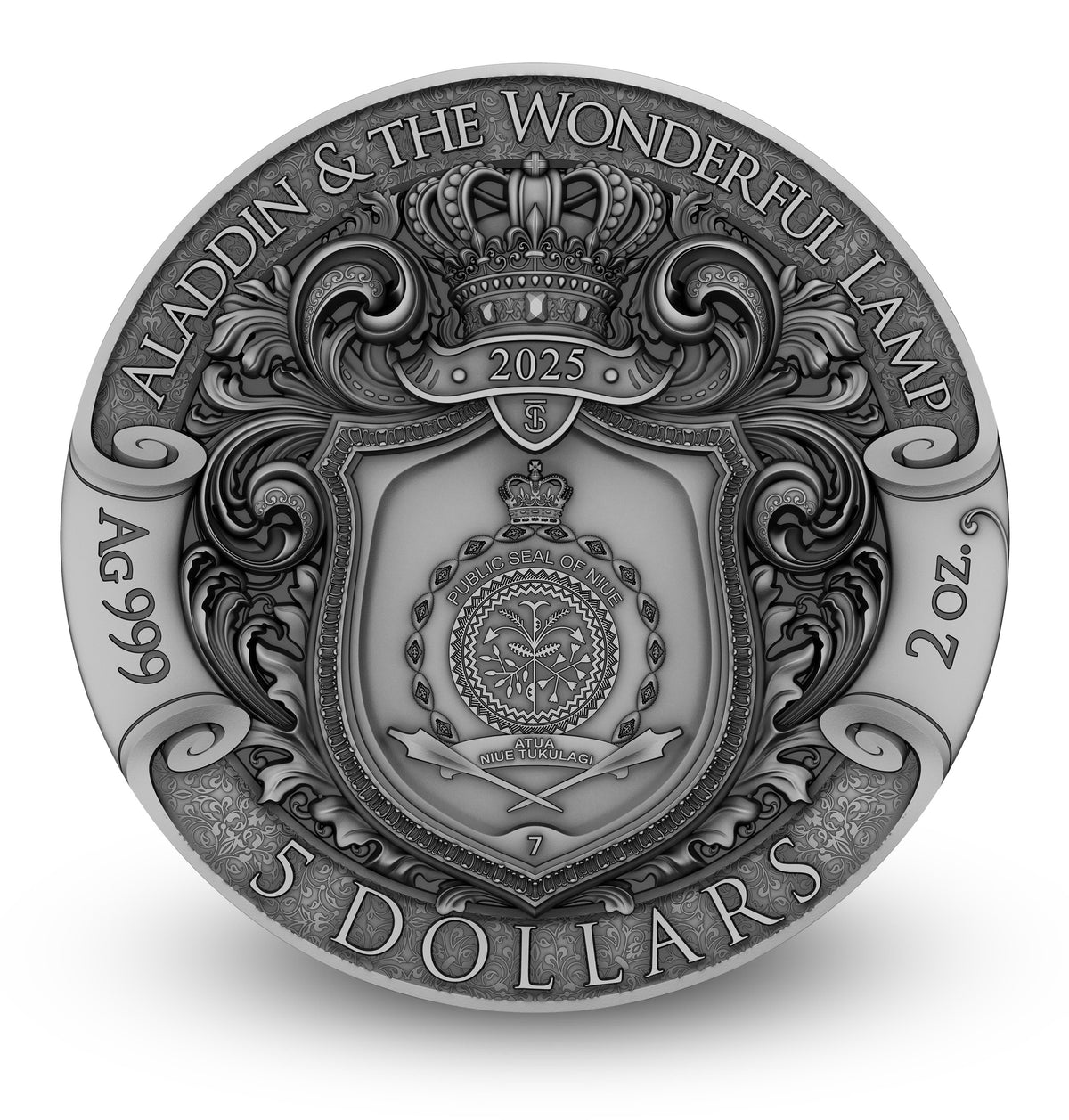 Aladdin & the Wonderful Lamp 2 oz Silver Coin 2025 – T&S Coin (image 2)