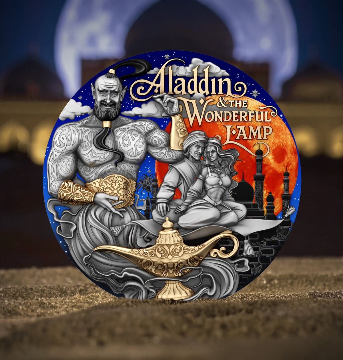 Aladdin & the Wonderful Lamp 2 oz Silver Coin 2025 – T&S Coin (image 3)