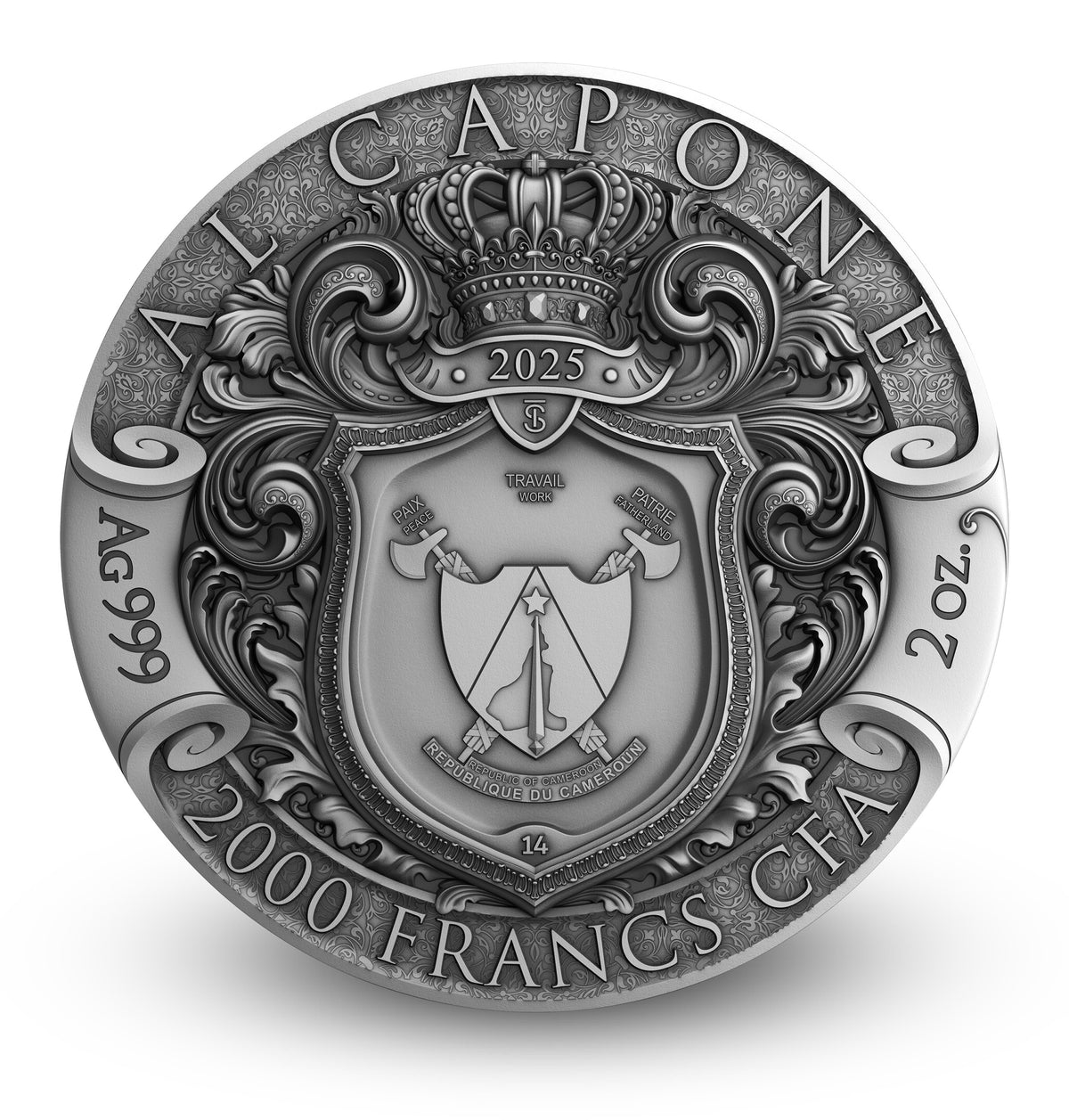 Al Capone 2 oz Silver Coin 2025 – T&S Coin (image 2)