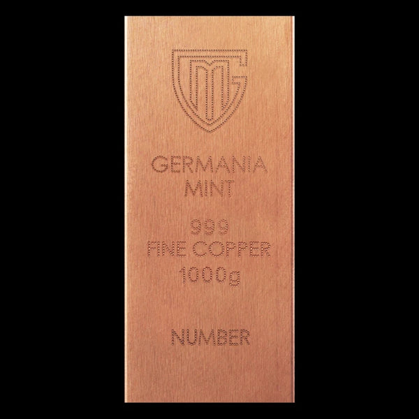 1 Kilo Copper Bar – Germania Mint Raw | Summit Metals