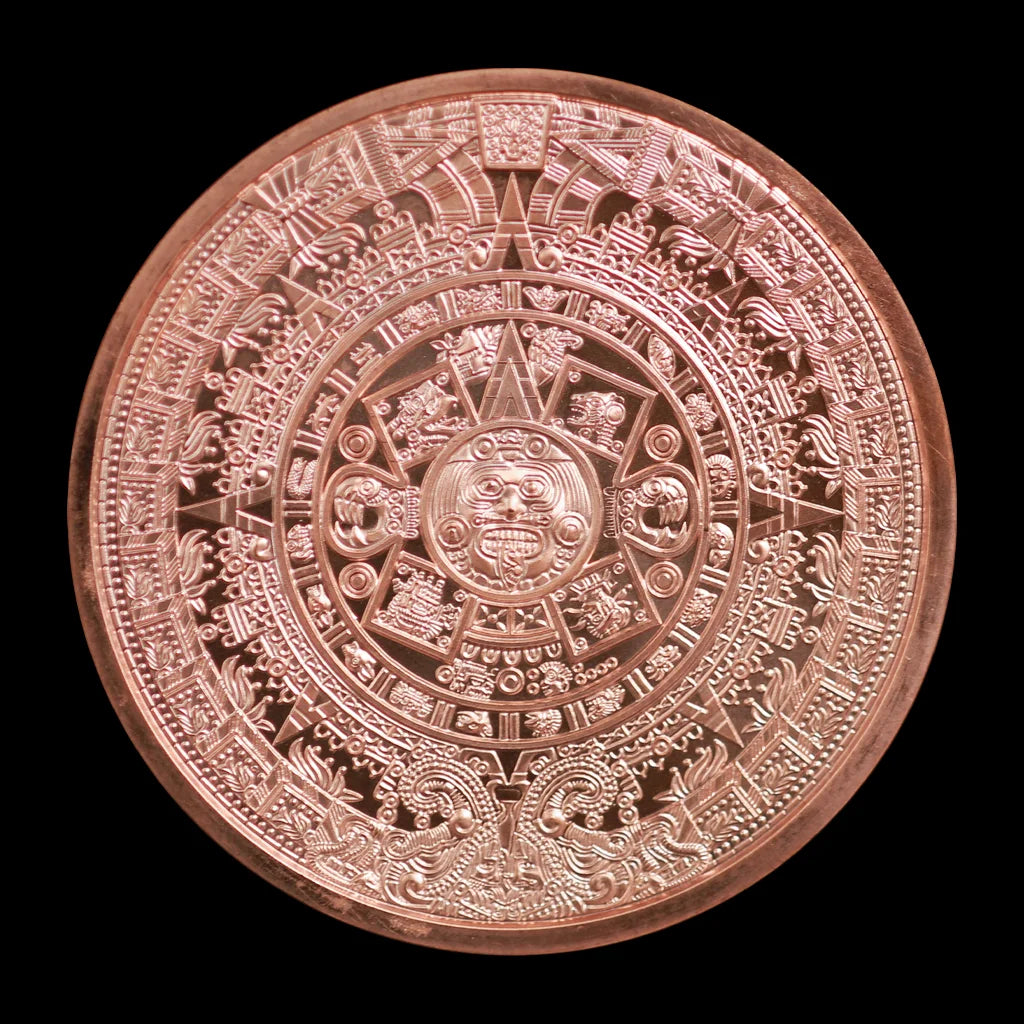 5 oz Copper Round Aztec Calendar