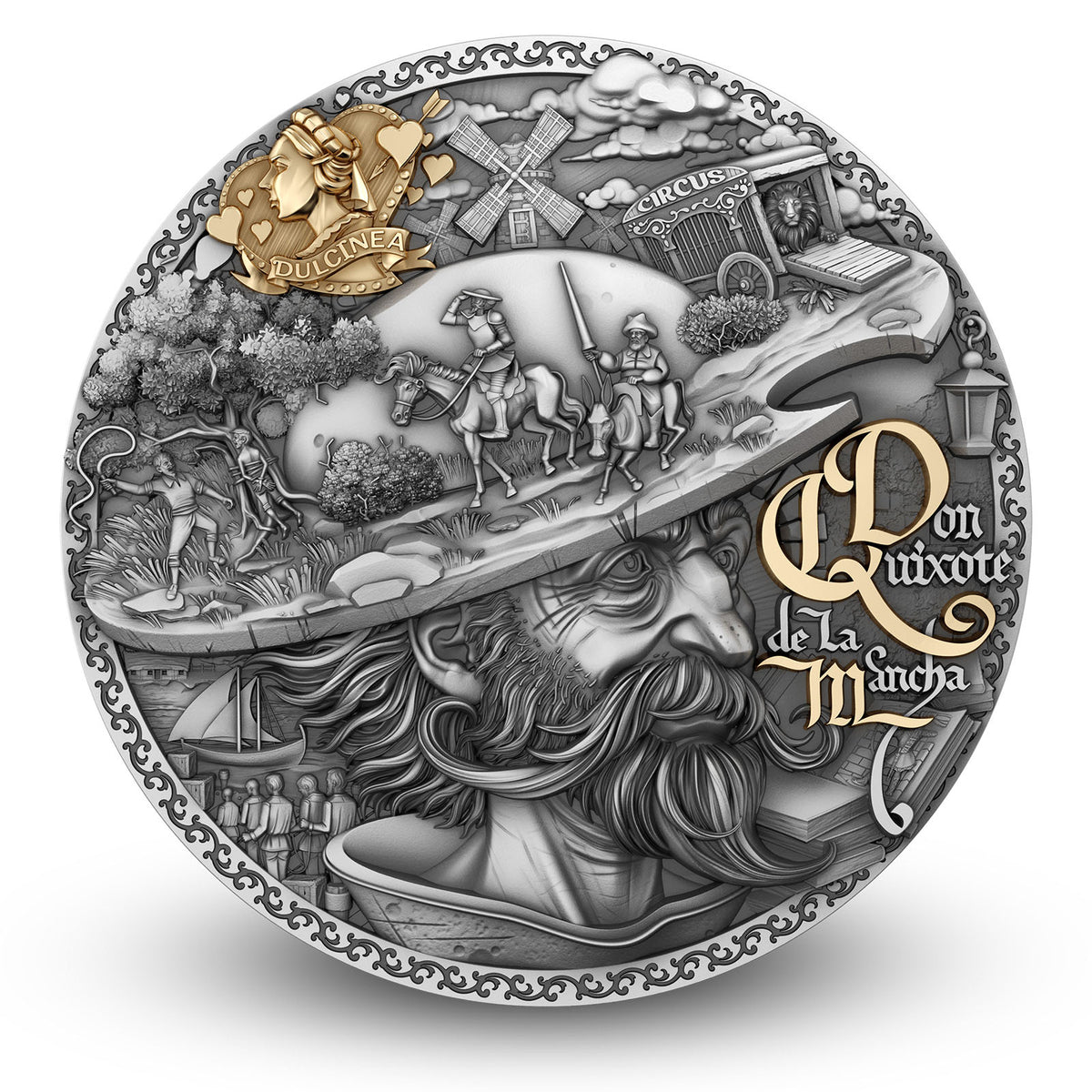 Don Quixote de la Mancha 2 oz Silver Coin 2024 – T&S Coin (image 1)