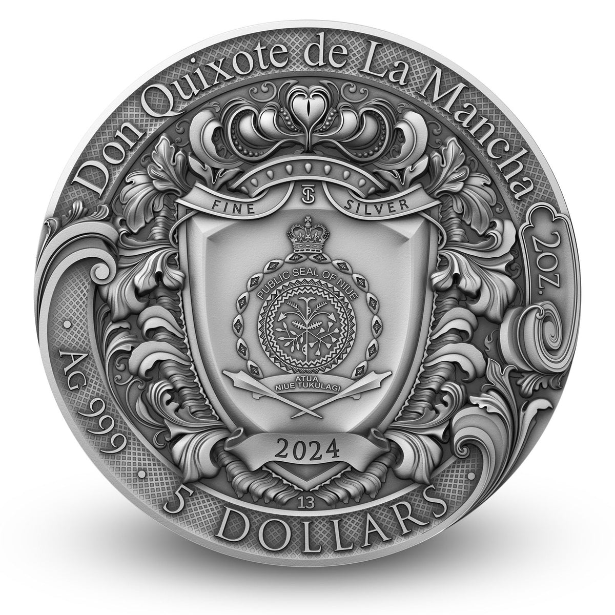 Don Quixote de la Mancha 2 oz Silver Coin 2024 – T&S Coin (image 2)