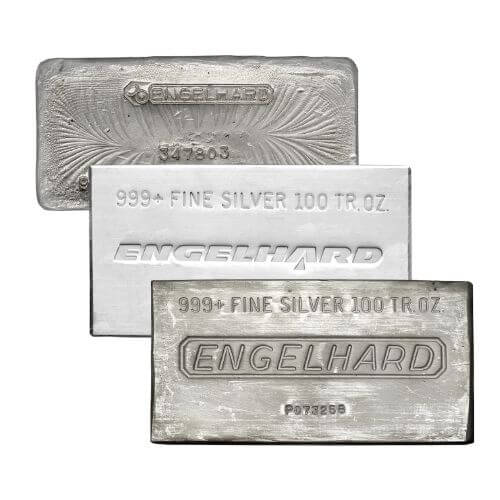 100 OZ Silver Bar Engelhard