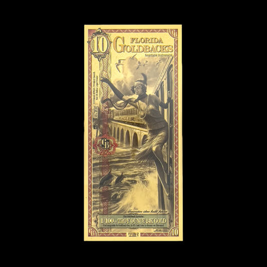 2025 10 dollar Florida Goldback frontside