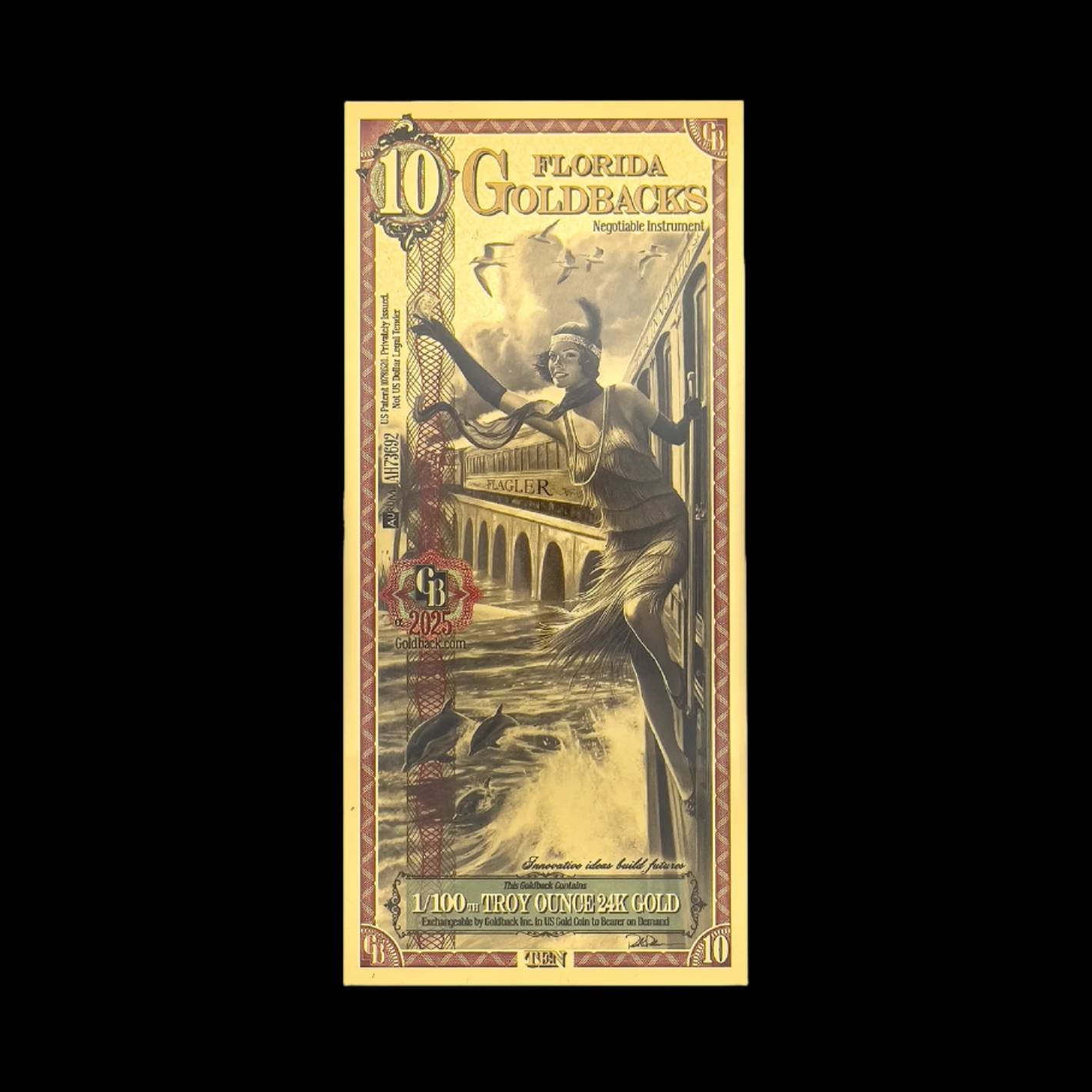 10 Florida Goldback Gold Note