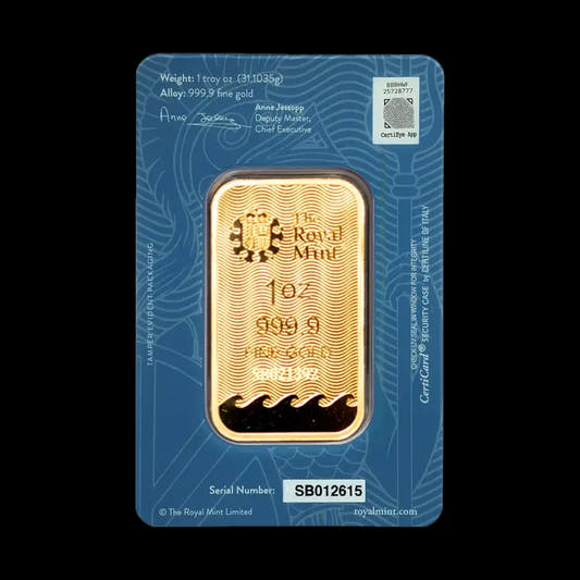 1 oz Royal Mint Britannia Gold Bar (.9999)