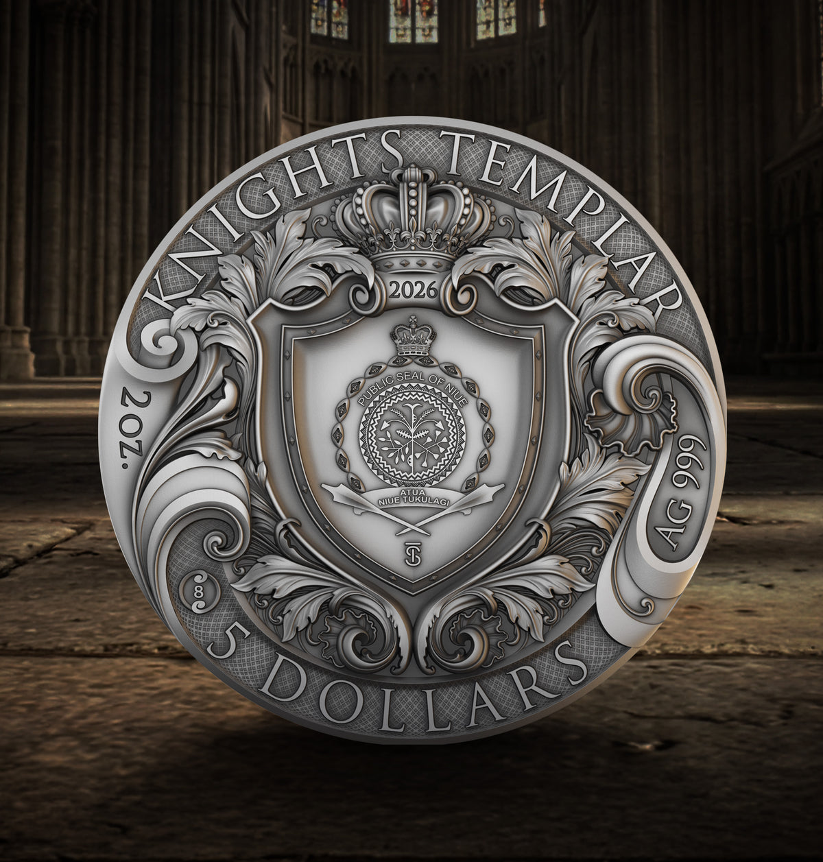 Knights Templar 2 oz Silver Coin 2026 – T&S Coin (image 4)