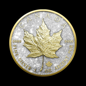 1 oz Silver Maple Leaf - Diamond Dust & 24k Gold Ennobled - BU 2025