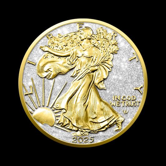 1 oz American Silver Eagle 24k Gold Ennobled Coin