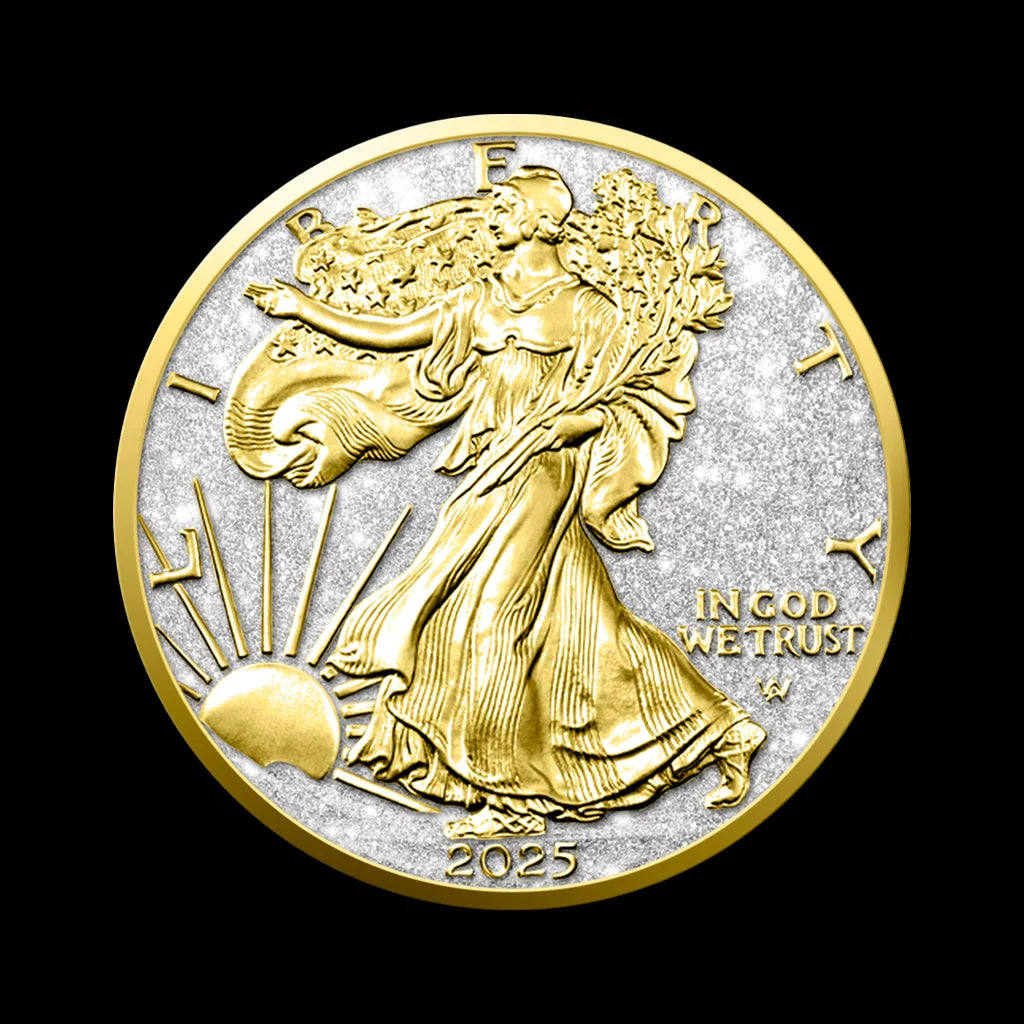 1 oz American Silver Eagle 24k Gold Ennobled Coin