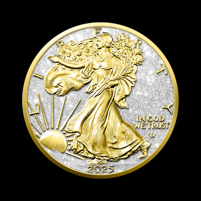 1 oz American Silver Eagle 24k Gold Ennobled Coin
