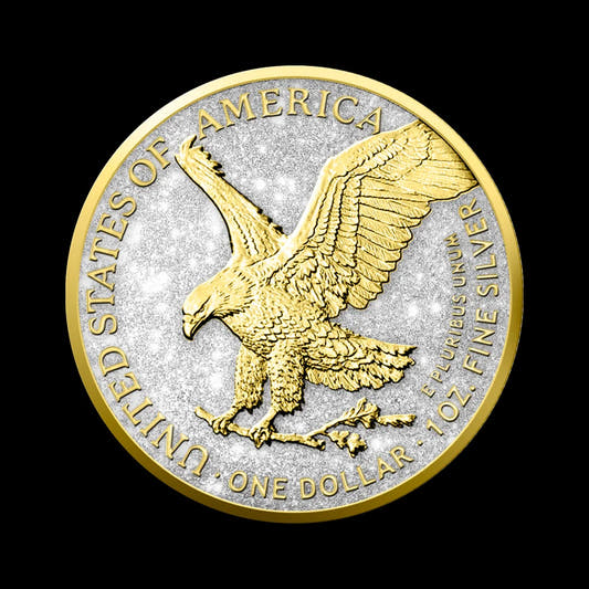1 oz American Silver Eagle 24k Gold Ennobled Coin