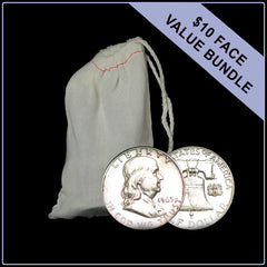 90% American Silver Franklin Half Dollars - $10 Face Value