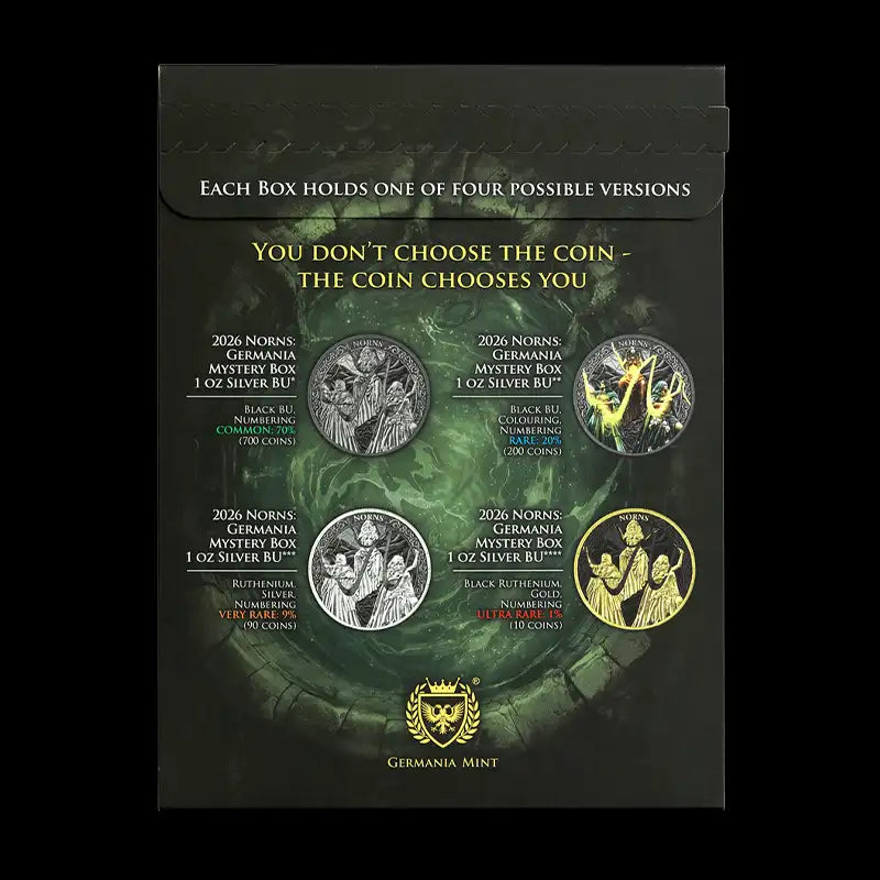 Germania Mint Mystery Box Norns Series 1 oz Silver BU Sealed Rare