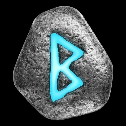 Germania Mint Rune Berkanan 1 oz Silver Cast Bar Blue UV Effect
