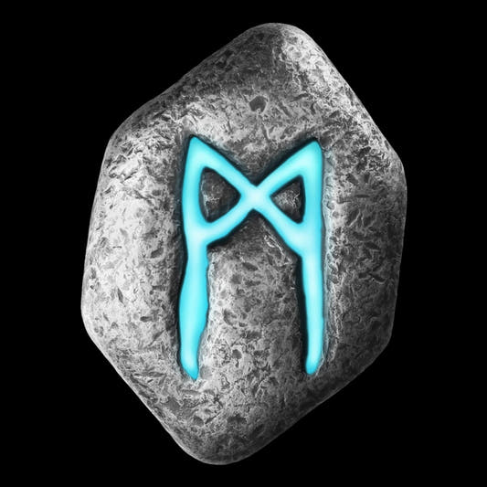 Germania Mint Rune Mannaz 1 oz Silver Cast Bar Blue UV Effect
