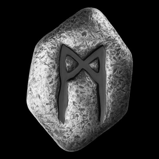 Germania Mint Rune Mannaz 1 oz Silver Cast Bar Blue UV Effect